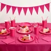 Platos Redondos de Color Sólido Rojo Rosa en Stock para Decoración de Fiesta de Cumpleaños, Platos de Papel Desechables, Manteles, Cuchillos, Tenedores y Cucharas