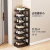 Estante estrecho para zapatos de acero inoxidable para el hogar, estante que ahorra espacio en la esquina de la puerta, estante detrás de la puerta, banco de zapatos simple para dormitorio, zapatero de hierro