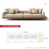 Sofá de madera maciza estilo japonés de estilo troncos, ligero, de lujo, para casa de familia, de tela, de diseñador, de villa, de combinación simple.