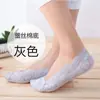 Calcetines de encaje para barco para mujer, calcetines cortos de encaje, boca baja, verano, algodón fino en la parte inferior, calcetines de estilo coreano para mujer, calcetines de silicona invisibles antideslizantes