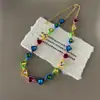 Collar Nuevo de Verano con Parches de Corazón Multicolores Dopamina para Mujer, Diseño de Nicho con Ambiente Festivo, Cadena para Clavícula de Corazón con Piedras Preciosas