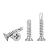 En Stock Tornillos Autoperforantes de Acero Inoxidable 304 St3.5-St6.3 de Cabeza Plana Phillips Autoperforantes para Puertas, Ventanas y Barandillas