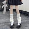 Otoño e Invierno Calcetines Calentitos de Punto de Raya Vertical Estilo Japonés Calcetines de Pantorrilla para Chica Jk Ins Sexy a Prueba de Frío Subcultura Calentadores de Pierna