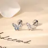 Henson Dulce Mariposa Tornillo Clavos para Orejas Nicho Acero de Titanio de Alta Calidad Clavos para Orejas Pendientes Femeninos