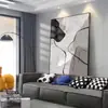 Pintura Decorativa para Sala de Estar de Arte Abstracto, Pintura de Techo a Suelo de Alto Nivel y Atmosférica para Fondo de Sofá, Pintura Colgante Texturizada para Entrada