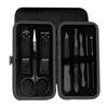 Cortador de Unhas Preto Transfronteiriço Conjunto Completo de 24 Peças Cortador de Unhas de Aço Inoxidável Cortador de Pele Morta Pinça de Sobrancelha Ferramenta de Pedicure Atacado