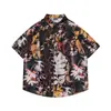 Camisas Hawaianas de Manga Corta New Retro Transfronterizas para Hombres y Mujeres, Casual Modernas Holgadas para Parejas, Camisas Florales de Playa para Vacaciones