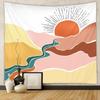 Tapiz transfronterizo para el hogar, tapiz bohemio, decoración de habitación, tela colgante, fondo de tela, tapiz de montaña con viento