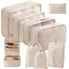 Conjunto de Armazenamento para Viagem Amazon Bolsa de Armazenamento para Viagem Conjunto de Oito Peças Bolsa de Armazenamento para Organização de Roupas de Viagem