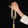 Agita el sonido de la venta en vivo raíz de bodhi jade blanco sebo 108 pulsera de mano para hombres y mujeres flor de loto