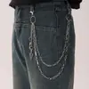 Corrente de Calça Dupla Camada de Metal Versátil Estilo Hip-Hop de Rua, Pingente de Corrente de Cintura de Saia Jeans Retrô Personalizada, Mesmo Estilo para Homens e Mulheres