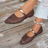 Sandalias Casuales de Verano 2026 Nuevas de Comercio Exterior Talla Grande para Mujer, Cómodas, Punta Fina, Malla, Slip-On, Talla Única