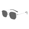 Gafas de Sol Metálicas de Marco Delgado Transfronterizas para Mujer, Protección Solar para Viajes, Gafas Poligonales de Moda Versátiles al por Mayor