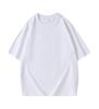Camiseta de algodão pesada 260g manga curta gola redonda masculina e feminina solta manga meia-manga casual camiseta logotipo do grupo geração de cabelo