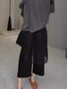 Pantalones Yamamoto de moda negros de imitación de dos piezas para mujer 2025 Verano Nueva moda nicho Versátiles Elegantes Pantalones de pierna ancha