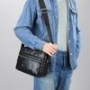 Bolso Cruzado de Cuero para Hombre con Patrón de Agarre de Mano, Sentido de Alta Gama, Cuadrado Pequeño Baotou, Capa de Piel de Vaca, Nuevo Artículo, Bolso de Hombro Grande para Hombre, Moderno