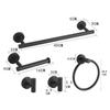 Acero Inoxidable Transfronterizo Juego de Cinco Piezas para Baño Barra Toallera Estante para Toallas Portarrollos Gancho Adhesivo Sin Perforaciones para Inodoro Baño Ropa