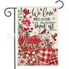 Bandera de Jardín Roja de Corazón y Rosa para el Día de San Valentín Transfronteriza Decoración Exterior de Lino Doble Cara