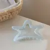 Grampo de Tubarão Estrela de Cinco Pontas Transparente em Gelatina, Simples e Versátil, High-End, Grampo de Cabelo Multi-Volume na Parte de Trás da Cabeça, Acessório de Cabelo Estilo Novo