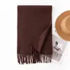 Cachecol de Imitação de Caxemira para Mulheres, Cachecol Longo de Lã com Franjas em Cor Sólida, Cachecol Shawl Quente de Cor Sólida Versátil para Pescoço, Moda para o Dia a Dia, Unissex