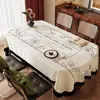 Toalha de mesa estilo americano, impermeável, à prova de óleo, lavável, resistente ao calor, luxo leve, toque de alta qualidade, toalha de mesa oval para jantar, toalha de mesa atmosférica para mesa de centro