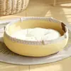 Ninho de Gato de Rattan, Ninho Fresco de Verão, Arranhador de Gato, Ninho de Gato, Tudo-em-Um, Universal para Todas as Estações, Lavável, Não Solta Pelo, Ninho de Dormir Resistente a Arranhões