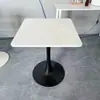 Mesa de Jantar Quadrada Branca Simples Moderna para Casa Apartamento Pequeno Loja de Chá com Leite Cafeteria Recepção de Negociação Varanda Mesa Redonda