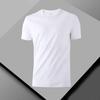 Camiseta de Verano de Cuello Redondo y Manga Corta para Hombre Algodón Puro Holgada Color Sólido Camiseta Básica Interior Manga Corta Blanca A Prueba de Tres Todo Combinable Top