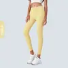 Calça de Yoga LULU Sem Marcas Feminina Cintura Alta Emagrecimento Quadril Linha T Nua Alta Elasticidade Apertada Corrida Fitness