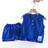 Novo Conjunto de Colete Waffle Infantil Verão Conjunto de Duas Peças Simples Moderno para Meninos e Meninas Comércio Exterior