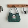 Bolso de invierno de moda para mujer 2023 nuevo bolso de mano simple de moda para mujer bandolera retro bolsa de oso con estampado de flores de dibujos animados
