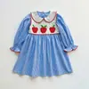 Vestido para niña bordado estilo caricatura coreana, colección otoño 2026, cuello de muñeca, manga larga, elegante vestido infantil
