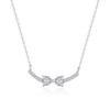 Diseño original collar de corazón con lazo dulce para mujer niña corazón simple plata de ley 999 estilo coreano incrustado con circonita Collar en forma de corazón