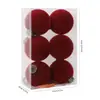 Conjunto de Bolas de Natal com Flocagem 8cm Pingente DIY Atmosfera de Natal Caixa com Decoração para Árvore de Natal Bola Pingente Pronta para Venda
