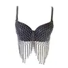 Design Estilo Francês com Copas Integradas e Franjas, Sutiã Bordado com Pérolas Feito à Mão para Usar por Cima, Bustier de Alta Qualidade Estilo Regata Sexy