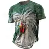 Comercio exterior transfronterizo 2025 verano nuevo Amazon AliExpress popular para hombre camiseta casual de cuello redondo con estampado 3D