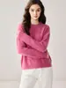 Cachemira Otoño/Invierno 2026 Estilo Nuevo para Mujer Holgado Hilo de Color de Puntos Raglán Cuello Redondo Estilo Suave Prendas de Punto Base