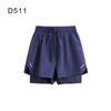 Shorts Esportivos de Yoga para Mulheres, Shorts de Corrida de Secagem Rápida de Verão para Figuras Baixas, Shorts Fitness Pilates Dois em Um Anti-Exposição