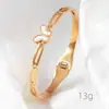 Pulsera de Trébol de Cuatro Hojas Pulsera de Acero Inoxidable para Mujer Pulsera de Acero de Titanio Color Dorado con Diamantes Estilo Blanco y Negro Joyería Que No Se Desvanece Transfronterizo