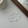 Pulsera de Mariposa de Plata Esterlina S925 Diseño Nicho de Moda para Mujer Pulsera con Sentido Avanzado Simple Mejor Amiga Mariposa