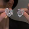 Pendientes de mariposa de dos piezas con circonitas exquisitas, de lujo y ligeros, de alta calidad, sencillos y combinables, nuevos pendientes para mujer