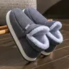 Sapatos de Algodão Cano Alto para Idosos e Meia-Idade, Sapatos de Algodão Inverno com Solado Grosso e Forro de Lã e Espessura Total, Sapatos de Algodão Velhos de Cor Pura e Resistentes a Manchas para Idosos