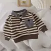 Suporte para Personalização~Moletom de Veludo Infantil Moletom de Algodão com Gola Polo para Bebê Peça Única com Forro de Fleece Tricô de Veludo Roupas da Moda