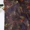 Tela Estampada de Terciopelo Dorado de Alta Densidad Sombra de Flores de Arroyo de Primavera, Vestido de Mujer Estilo Chino Qipao Tela Estampada Digital Gradiente