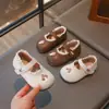 Zapatos de Cuero con Adorno de Encaje para Niñas 2026 Moda Primavera y Otoño Zapatos de Princesa Bordados de Champiñón de Dibujos Animados para Niñas y Niños Pequeños