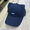Gorra de Béisbol Suave con Bordado de Letras Estilo Coreano y Orejas de Gato para Mujer, Nueva Versátil Casual para Circunferencia de Cabeza Grande, Visera de Pico Delgado para Adelgazar la Cara