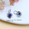 Colgante Pequeño de Gota Corazón de Lapislázuli Rojo del Sur Natural Incrustado en Plata S925 Colgante Accesorios de Joyería Hechos a Mano Retro DIY