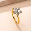 Anel de Aço Inoxidável Soldado Marca Estrela de Cinco Pontas Zircônia Moda Luxo Leve Aço Titânio Joias Fabricante Venda Direta
