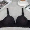 Según Jiaoting 3056 Sujetador de Mamá Ropa Interior de Talla Grande para Mujer Sujetador Fino Sin Aros Flor Oscura Cierre Trasero de Tres Filas
