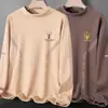 Camiseta base térmica de doble cara para hombre para otoño e invierno con cuello alto tipo tortuga, camiseta de manga larga con forro polar, camiseta interior de cuello medio
